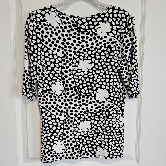 Ted Baker London Lucys Black White Floral Spotted Blouse Size 3 Medium - Picture 5 of 9